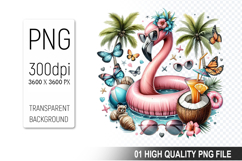 Summer Animals Clipart PNG Bundle, Tropical Summer Animals Product Image 16