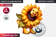 Cute Autumn Animals &amp; Sunflowers - Thanksgiving Clipart Product Image 1