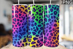 Rainbow Leopard Print Tumbler Wrap - High Quality 300 Dpi Product Image 1