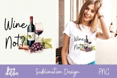 Wine Sublimation Design | Watercolor Clipart French PNG Product Image 1