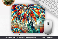 Fireworks Mouse Pad Sublimation, 4th Of July Mouse Pad PNG Product Image 1