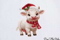 Cute Watercolor Christmas Farm Clipart PNG Product Image 1
