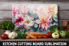 Cutting Board Sublimation Design - Flowers Sublimation PNG Product Image 1
