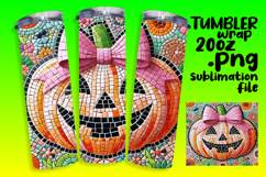 VIBRANT 20oz Tumbler Artwork for DIY , Cute Pumpkin Product Image 1