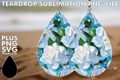Sublimation Delights: Teardrop Earrings with Flowers Product Image 1