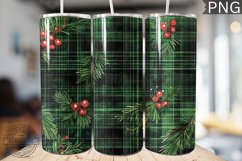 Green Christmas Plaid Tumbler Wrap -High Quality 300 Dpi Product Image 1