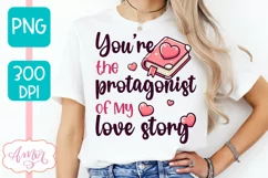 Valentines PNG design for book lovers, bookish shirt PNG Product Image 1
