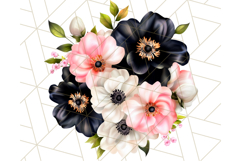 Gothic Floral PNG, Dark Aesthetic Flowers Clipart Print Product Image 2