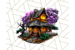 Haunted Houses Clipart PNG, Spooky Halloween Homes Product Image 2