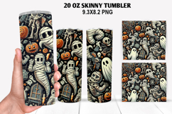 Halloween Skinny Tumbler 20oz Wrap Design, Halloween Tumbler Product Image 1
