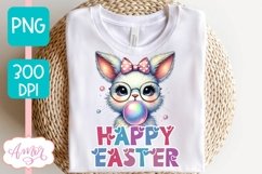 Happy Easter sublimation PNG, Cute Easter bunny bubble gum Product Image 2