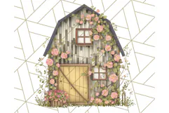 Vintage Cottagecore Barn PNG Clipart, Farmhouse Style Product Image 2