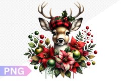 Christmas Deer Sublimation - Clipart PNG Design Product Image 1