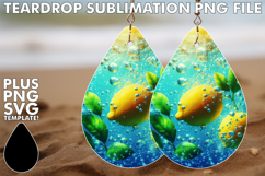 VIBRANT TEARDROP EARRINGS PNG, 3D Fruits Product Image 1