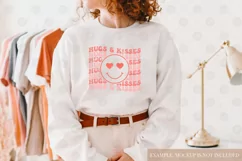 Hugs & Kisses Sublimation | Retro Smiley Valentines PNG Product Image 3
