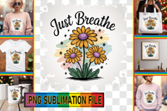 RADIANT TOTE BAG Designs PNG, Flowers Quote Product Image 1