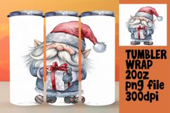 Christmas Gnome Wrap Sublimation 20oz Tumbler Watercolor Product Image 1