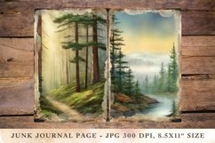 Printable Junk Journal Pages misty forest 9 Product Image 1