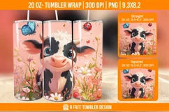 Highland Cow Tumbler Wrap Designs, Sublimation Wrap Product Image 1