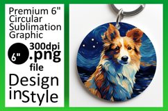 Abstract Dog Painting Round Design Vibrant Art Product Image 1