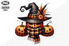Halloween Pumpkins Sublimation - Clipart PNG Design Product Image 1