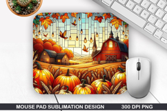 Pumpkin Mouse Pad Sublimation, Halloween Mouse Pad PNG Product Image 1