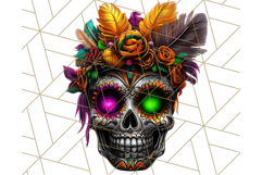 Bright Sugar Skull PNG Clipart, Halloween Colorful Skull Png Product Image 2