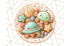 Alien Christmas Clipart, Cute Outer Space Holiday PNG Product Image 2