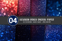 Hexagon Bokeh Digital Paper Product Image 1