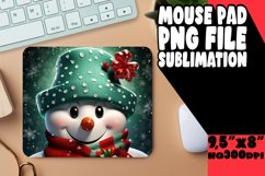 Winter Holiday Snowman Mouse Pad Sublimation Art Product Image 1
