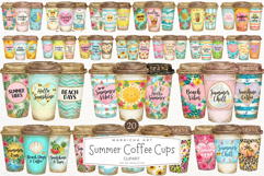 Summer Three Coffee Cups Clipart Product Image 1