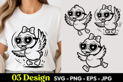 Heart Eyes Chick SVG PNG Product Image 1