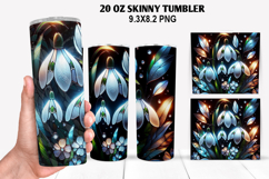 Florals Skinny Tumbler 20oz Wrap Design, Winter Tumbler PNG Product Image 1