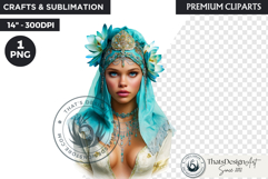 Royal Lotus Princess Fantasy Goddess Floral Clipart Product Image 1