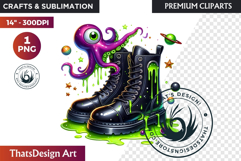 Halloween Character Boots - Spooky Gothic Clipart PNG Product Image 1