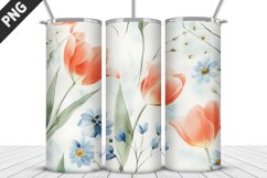 Flowers Tumbler Wrap | Sublimation Design | Tumbler PNG Product Image 1