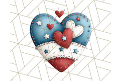 Patriotic Scandinavian Rainbow Clipart PNG, 4th Of July Png Product Image 2