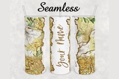 Floral Gold Glitter Agate 20 oz sublimation design tumbler Product Image 1