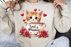 Valentines Day Kitty Cups Clipart PNG Product Image 1