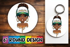 Enchanted Circle Keychain PNG, Black Woman Product Image 1