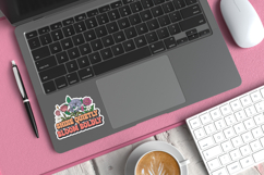 Motivational Quote Sticker SVG | Shine Quietly Bloom Boldly Product Image 3