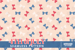 American 4th of July Patriotic Coquette Bow Seamless Pattern Product Image 1
