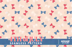 American 4th of July Patriotic Coquette Bow Seamless Pattern Product Image 1
