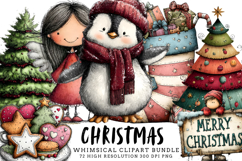 Whimsical Christmas Clipart Bundle | Cute Holiday PNG Set | Product Image 1