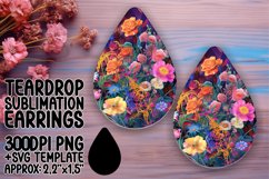 Stylish Embroidered Teardrop Earring PNG Product Image 1