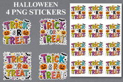 4 Halloween Trick Or Treat Stickers Png | Printable Product Image 1