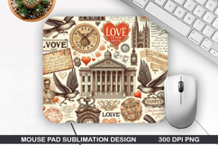 Heart Love Mouse Pad, Valentine Mouse Pad PNG Design Product Image 1
