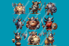 Viking Gnome Warrior Clipart PNG Bundle Fantasy Gnomes Product Image 2