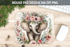 Watercolor Elephant Mouse pad Sublimation - Animal PNG Product Image 1