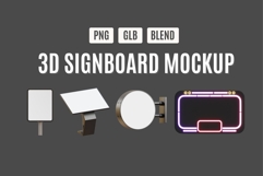 3D Signboard Mockup Set 3 Product Image 1